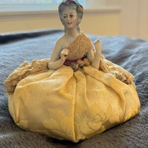 Vintage Porcelain Doll Pin Cushion